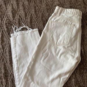 ZARA White Frayed Hem Jeans